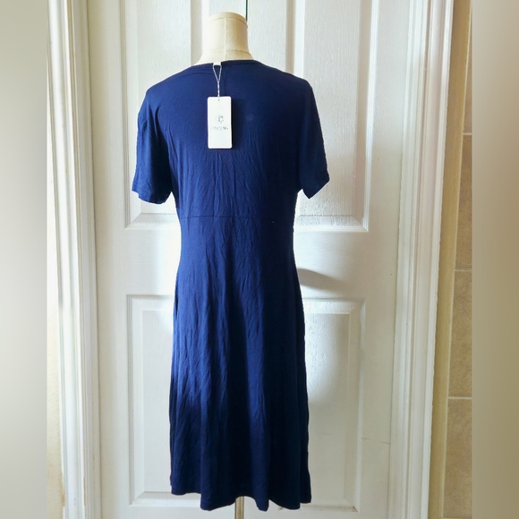 PP Young Casual Flutter V-Neck Solid A Line Dress with Pockets Size L - Picture 4 of 11
